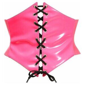 Lavish Hot Pink Patent Corset Belt Cincher